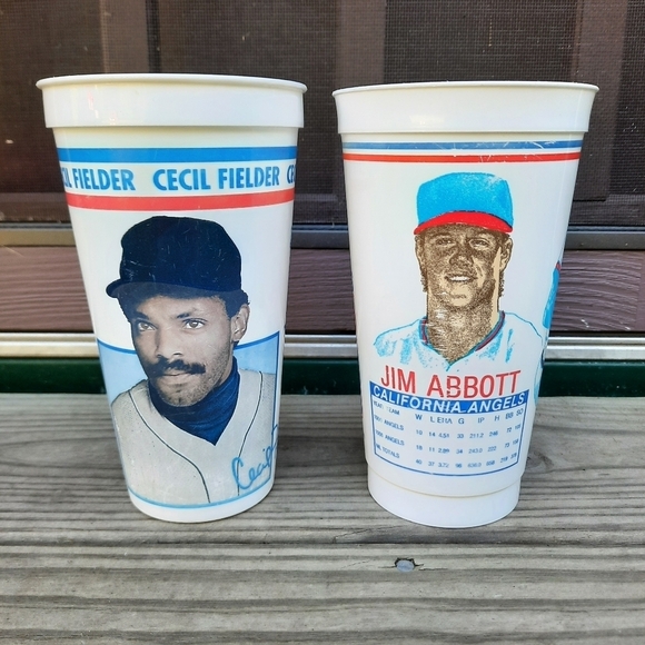 Other - Vintage 1992/1994 MLB Jim Abbott & Cecil Fielder Collector Series souvenir cups